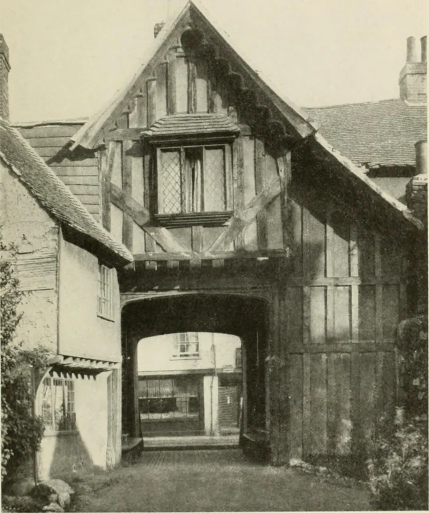 An illustration from The half-timber house; its origin, design, modern plan, and construction;, 1912, leaf 34