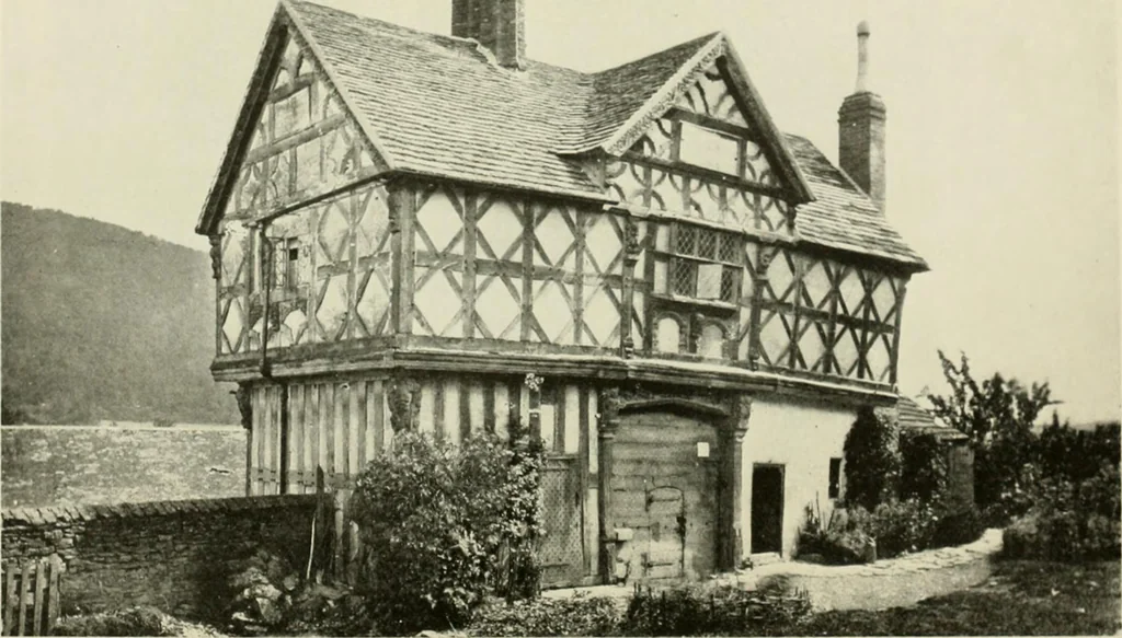 An illustration from The half-timber house; its origin, design, modern plan, and construction;, 1912, leaf 35