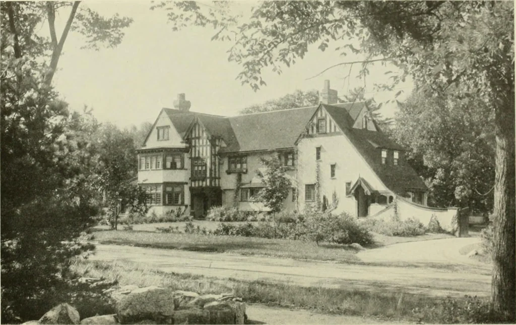 An illustration from The half-timber house; its origin, design, modern plan, and construction;, 1912, leaf 57