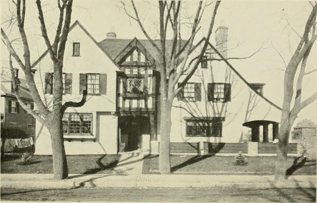 An illustration from The half-timber house; its origin, design, modern plan, and construction;, 1912, leaf 73