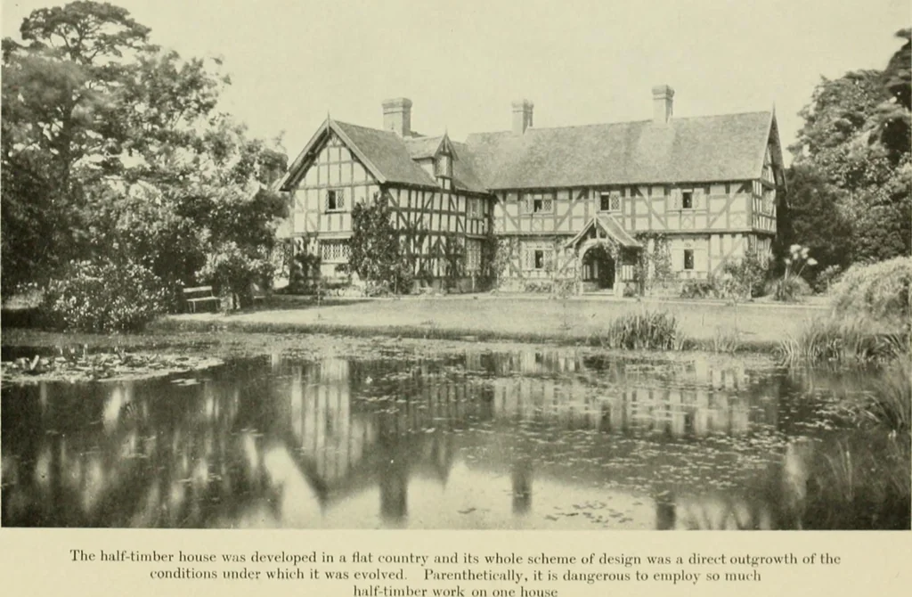 An illustration from The half-timber house; its origin, design, modern plan, and construction;, 1912, leaf 77