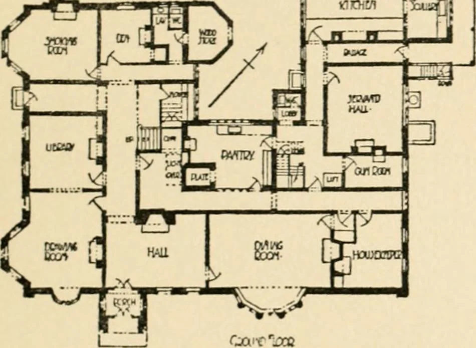 An illustration from The half-timber house; its origin, design, modern plan, and construction;, 1912, leaf 88