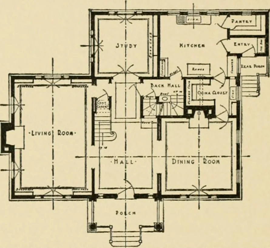 An illustration from The half-timber house; its origin, design, modern plan, and construction;, 1912, leaf 89