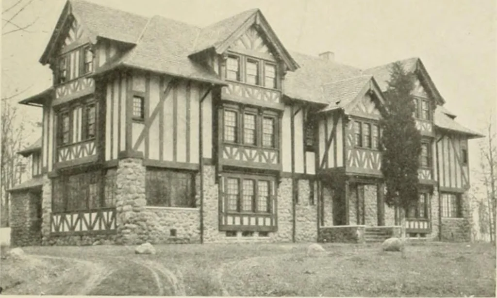 An illustration from The half-timber house; its origin, design, modern plan, and construction;, 1912, leaf 92