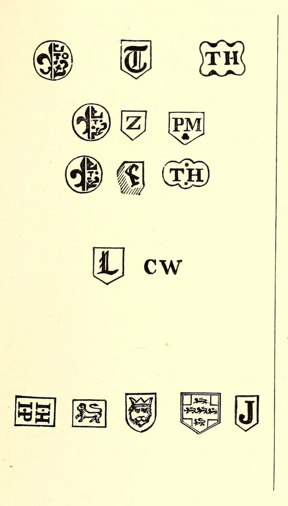 An illustration from Hall marks on gold and silver plate, 1891, leaf 169