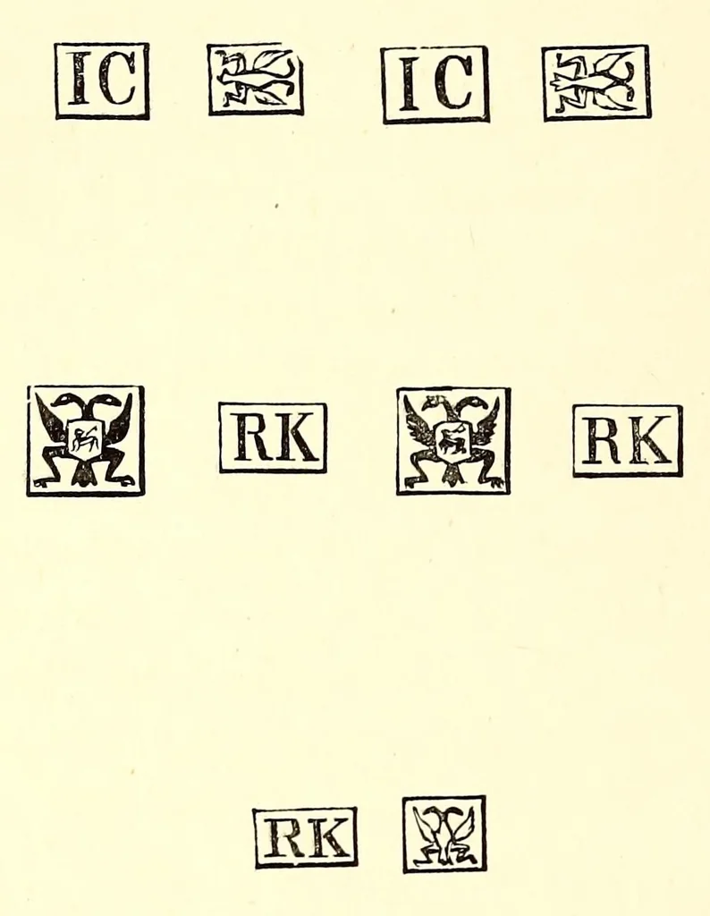 An illustration from Hall marks on gold and silver plate, 1891, leaf 212