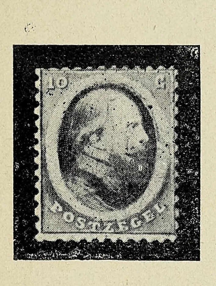 An illustration from Handboek over alle post- en portozegels van Nederland en Koloniën : met vermelding van alle typen, alle kleurverschillen, alle tandingen, afwijkingen enz., voor zoover die tot op heden bekend zijn, 1908, leaf 23