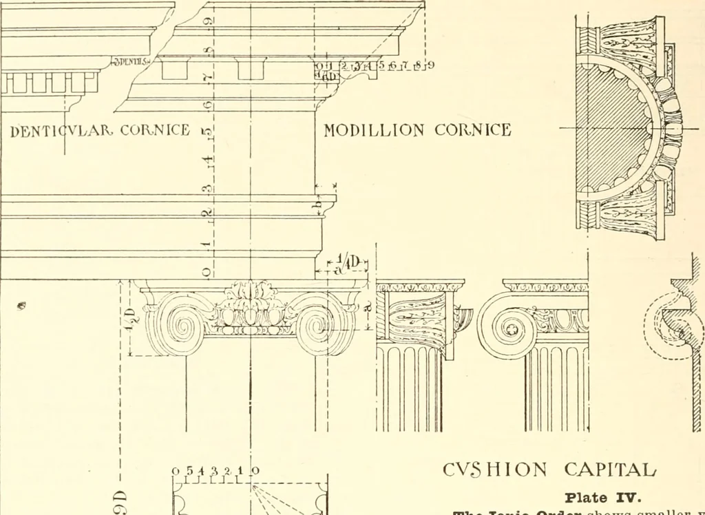 An illustration from Handbook for architects and builders, 1898, leaf 607