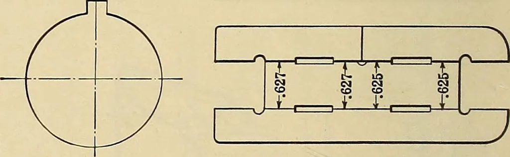 An illustration from Handbook for machine designers, shop men and draftsmen, 1916, leaf 22