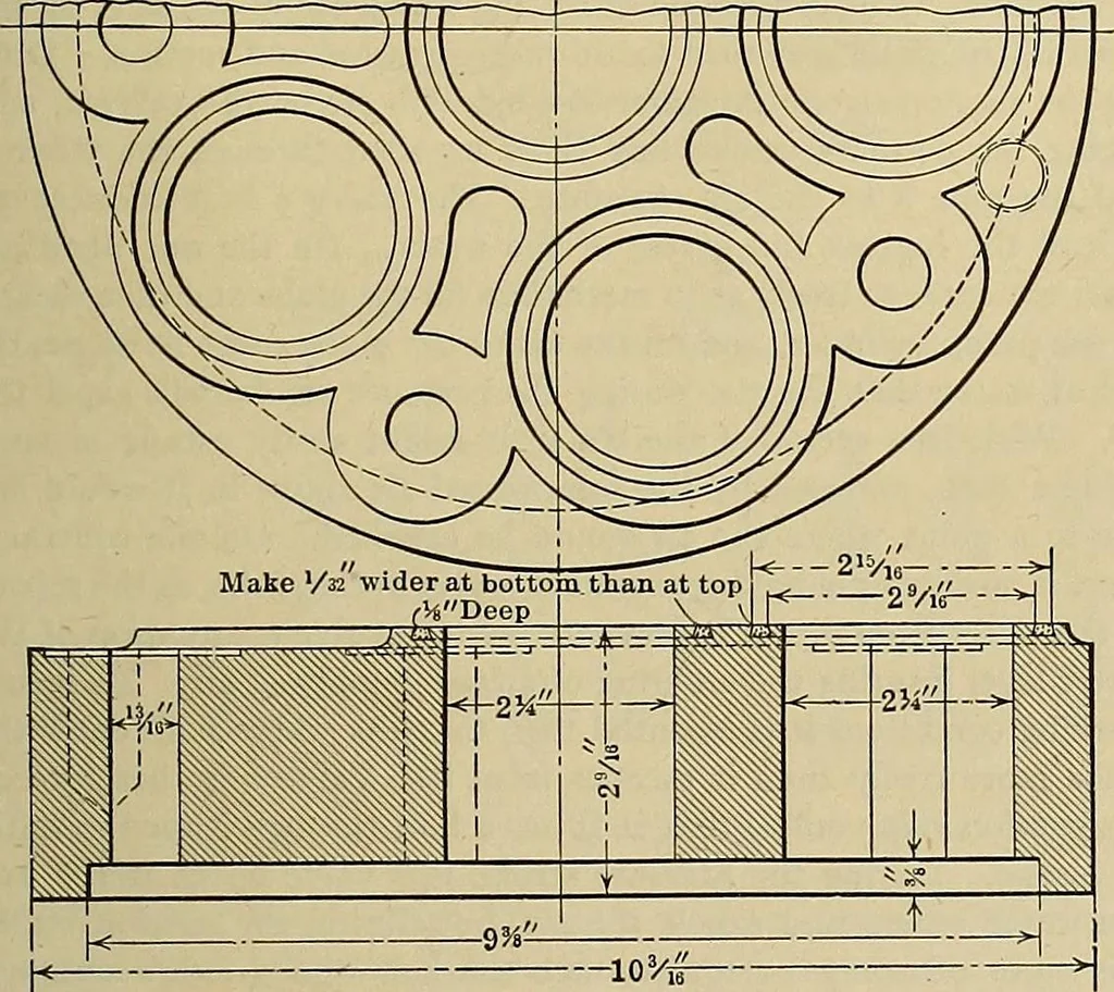 An illustration from Handbook for machine designers, shop men and draftsmen, 1916, leaf 263