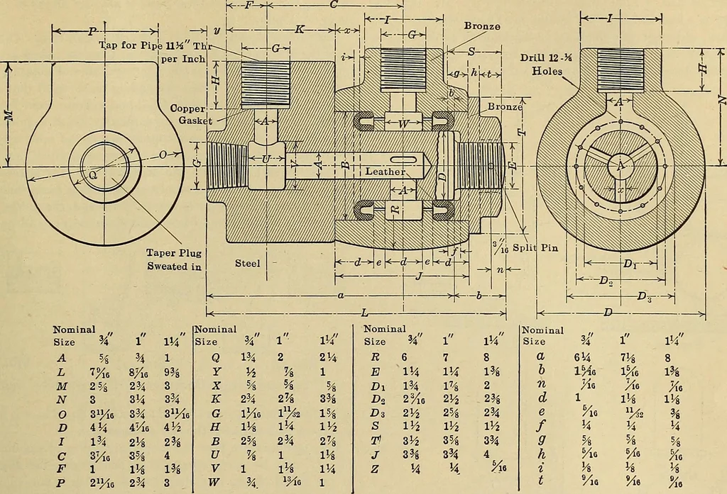 An illustration from Handbook for machine designers, shop men and draftsmen, 1916, leaf 265