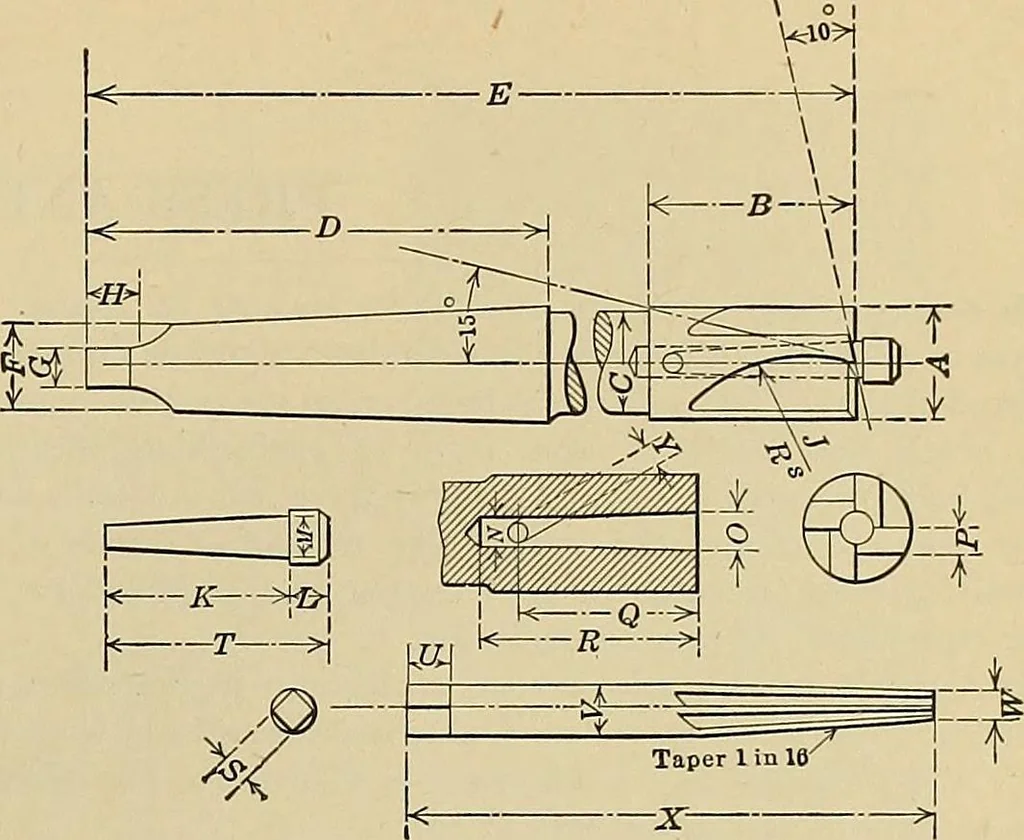 An illustration from Handbook for machine designers, shop men and draftsmen, 1916, leaf 307
