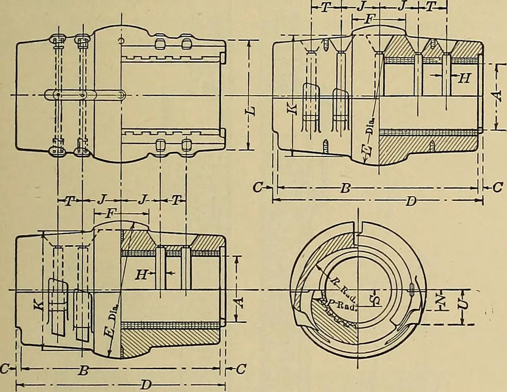 An illustration from Handbook for machine designers, shop men and draftsmen, 1916, leaf 43