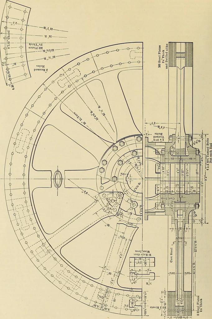 An illustration from Handbook for machine designers, shop men and draftsmen, 1916, leaf 90
