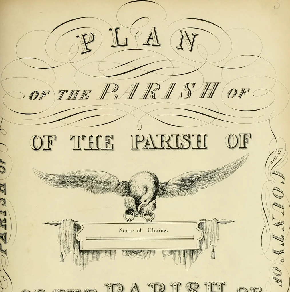 An illustration from A hand-book for mapping, engineering, and architectural drawing : in which maps of all descriptiosn are analyzed, and their several uses fully explained ; intended for the use of civil engineers, architects, and surveyors, also for naval and military academies, engineering schools and colleges, and draughtsmen ; illustrated with forty-three large plates and thirty-nine woodcuts, among which will be found examples of a parliamentary railway plan, section, and cross sections, prepared in compliance with the standing orders of the House of Commons ; with plain instructions for lithographing and zincographing maps and drawings, and an exposition of the relative cost and merits of engraving, lithographing, and zincographing, 1846, leaf 113