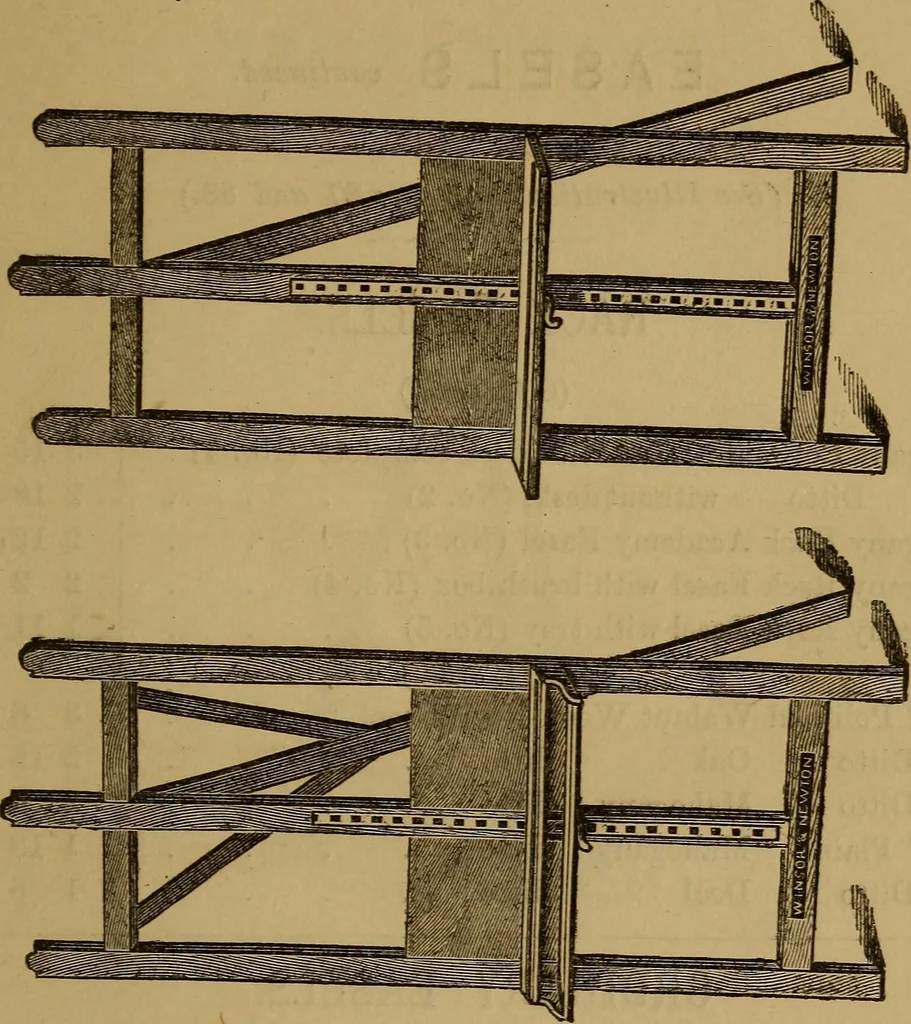 An illustration from Hand-book for the preservation of pictures; containing practical instructions for cleaning, lining, repairing, and restoring oil paintings, with remarks on the distribution of works of art in houses and galleries, their care and preservation, 1876, leaf 114