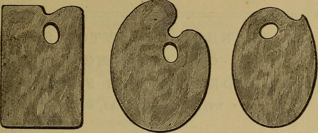 An illustration from Hand-book for the preservation of pictures; containing practical instructions for cleaning, lining, repairing, and restoring oil paintings, with remarks on the distribution of works of art in houses and galleries, their care and preservation, 1876, leaf 122