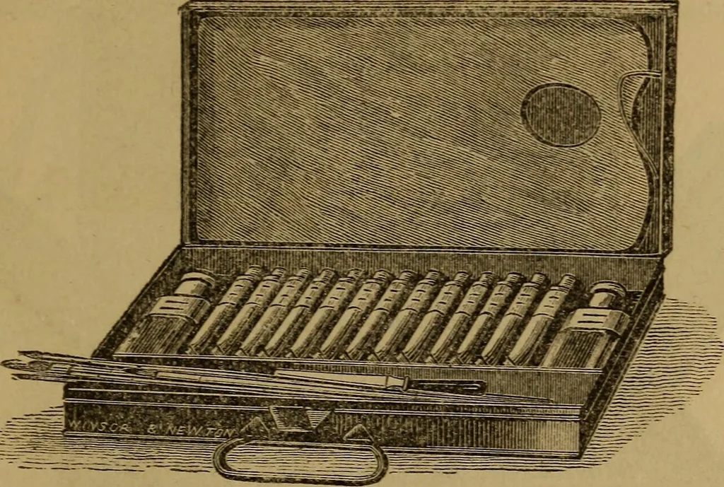 An illustration from Hand-book for the preservation of pictures; containing practical instructions for cleaning, lining, repairing, and restoring oil paintings, with remarks on the distribution of works of art in houses and galleries, their care and preservation, 1876, leaf 82