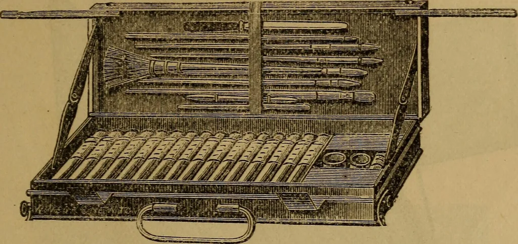An illustration from Hand-book for the preservation of pictures; containing practical instructions for cleaning, lining, repairing, and restoring oil paintings, with remarks on the distribution of works of art in houses and galleries, their care and preservation, 1876, leaf 84