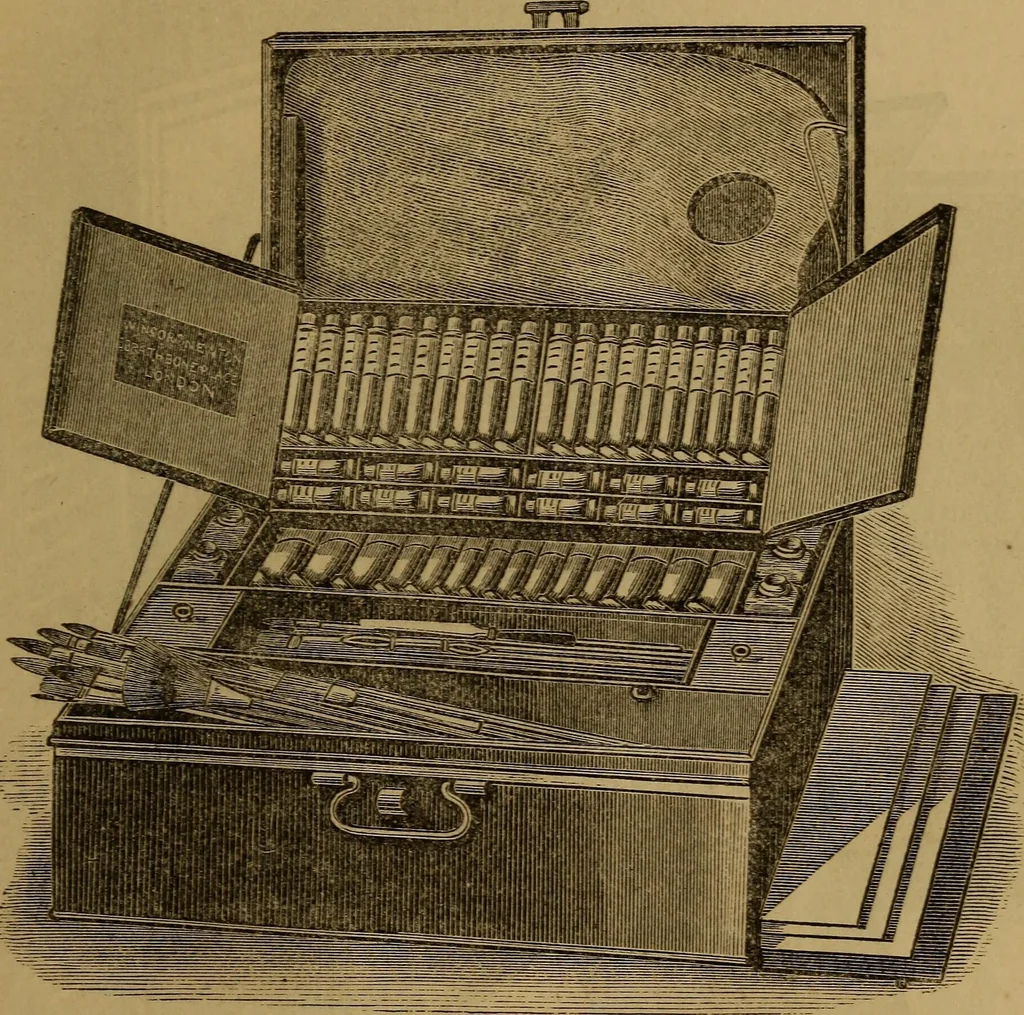 An illustration from Hand-book for the preservation of pictures; containing practical instructions for cleaning, lining, repairing, and restoring oil paintings, with remarks on the distribution of works of art in houses and galleries, their care and preservation, 1876, leaf 86
