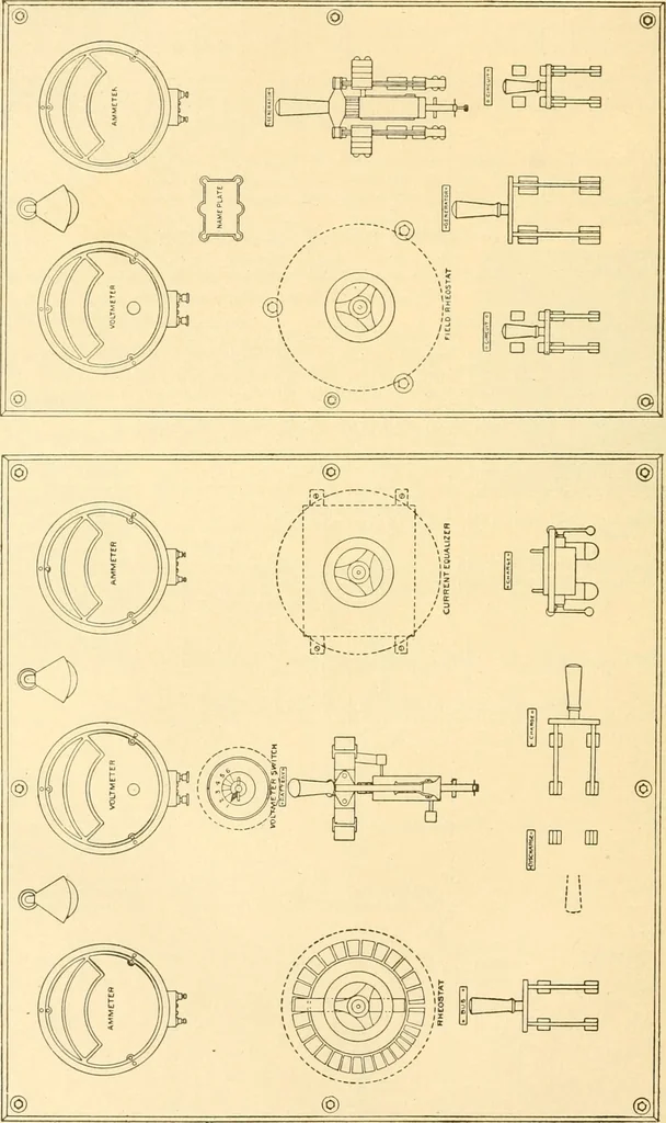 An illustration from Handbook for the use of electricians in the operation and care of electrical machinery and apparatus of the U. S. seacoast defenses .., 1904, leaf 102