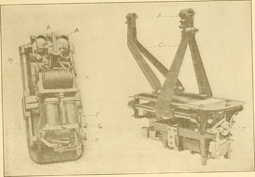 An illustration from Handbook for the use of electricians in the operation and care of electrical machinery and apparatus of the U. S. seacoast defenses .., 1904, leaf 137
