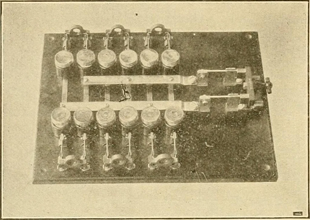 An illustration from Handbook for the use of electricians in the operation and care of electrical machinery and apparatus of the U. S. seacoast defenses .., 1904, leaf 204
