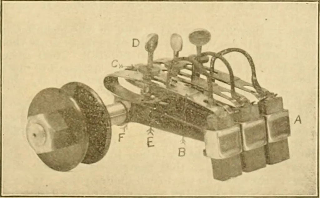 An illustration from Handbook for the use of electricians in the operation and care of electrical machinery and apparatus of the U. S. seacoast defenses .., 1904, leaf 67
