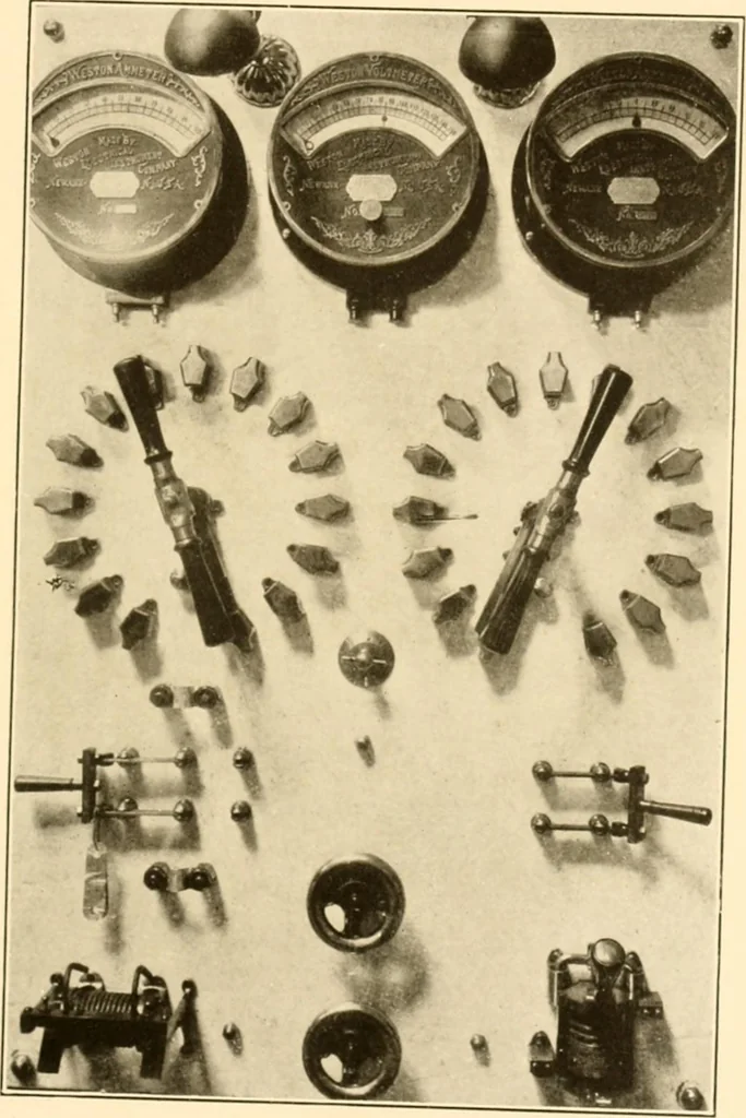 An illustration from Handbook for the use of electricians in the operation and care of electrical machinery and apparatus of the U. S. seacoast defenses .., 1904, leaf 81