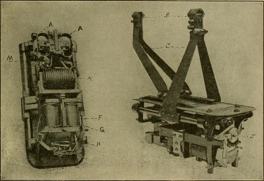 An illustration from Handbook for the use of electricians in the operation and care of electrical machinery and apparatus of the U.S. seacoast defenses, 1902, leaf 134