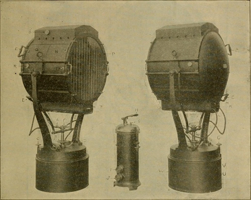 An illustration from Handbook for the use of electricians in the operation and care of electrical machinery and apparatus of the U.S. seacoast defenses, 1902, leaf 136