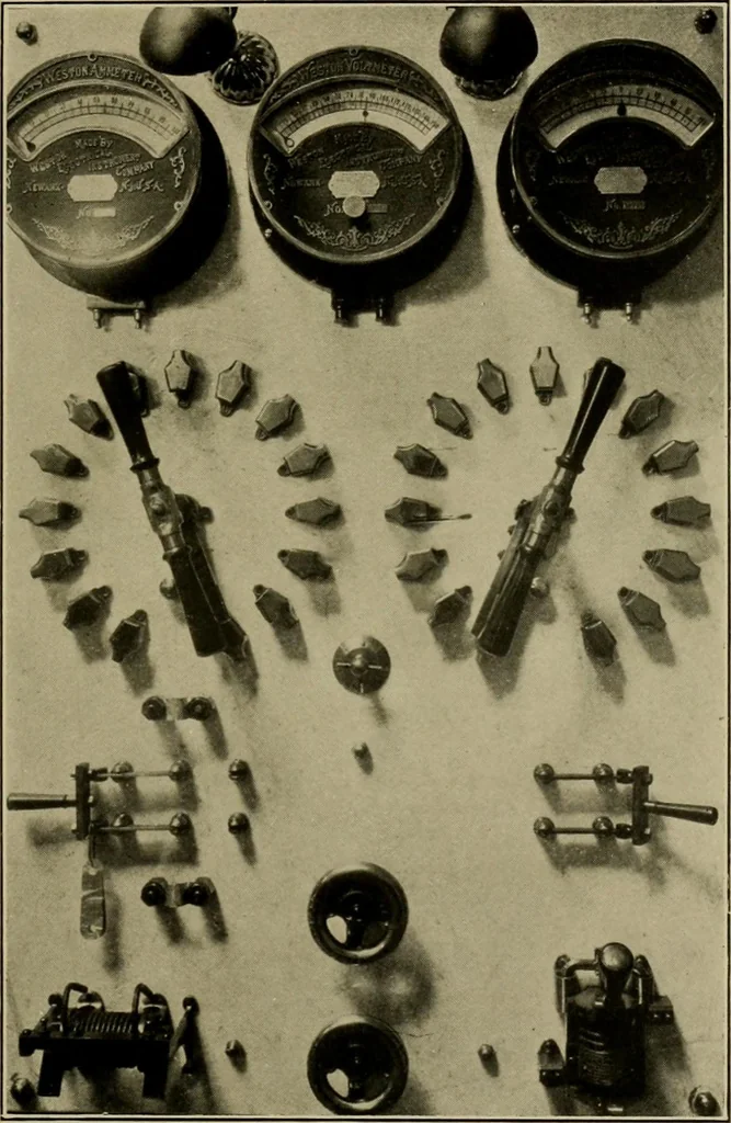 An illustration from Handbook for the use of electricians in the operation and care of electrical machinery and apparatus of the U.S. seacoast defenses, 1902, leaf 82