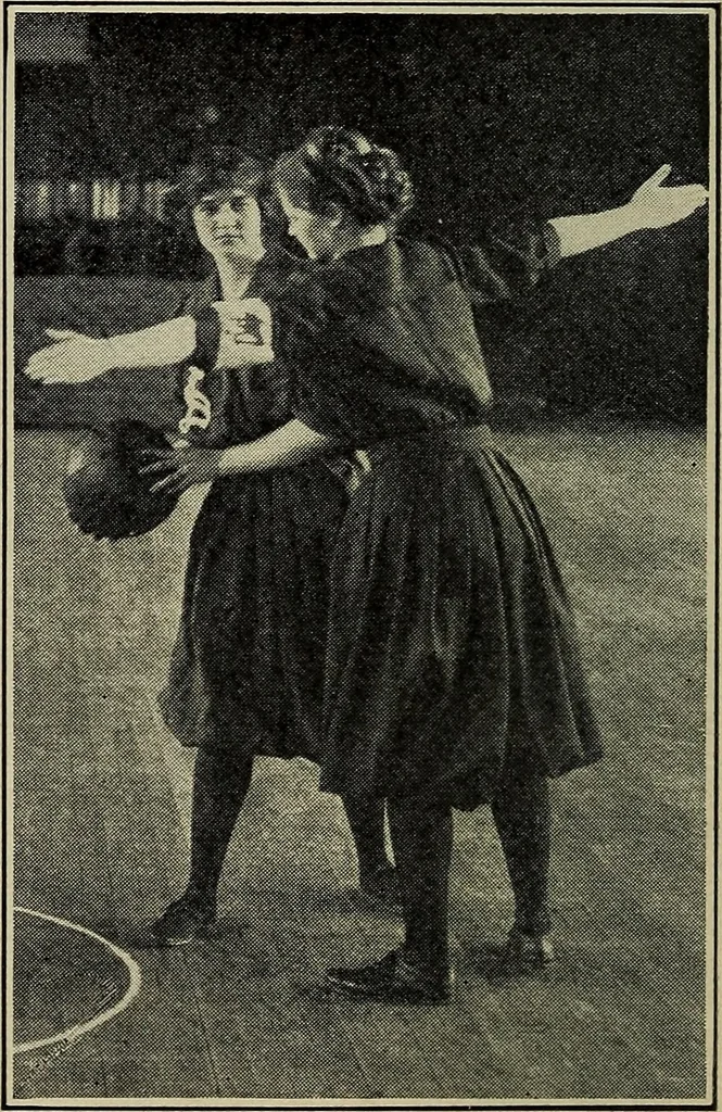 An illustration from Handbook of athletic games for players, instructors, and spectators, comprising fifteen major ball games, track and field athletics and rowing races, 1916, leaf 146