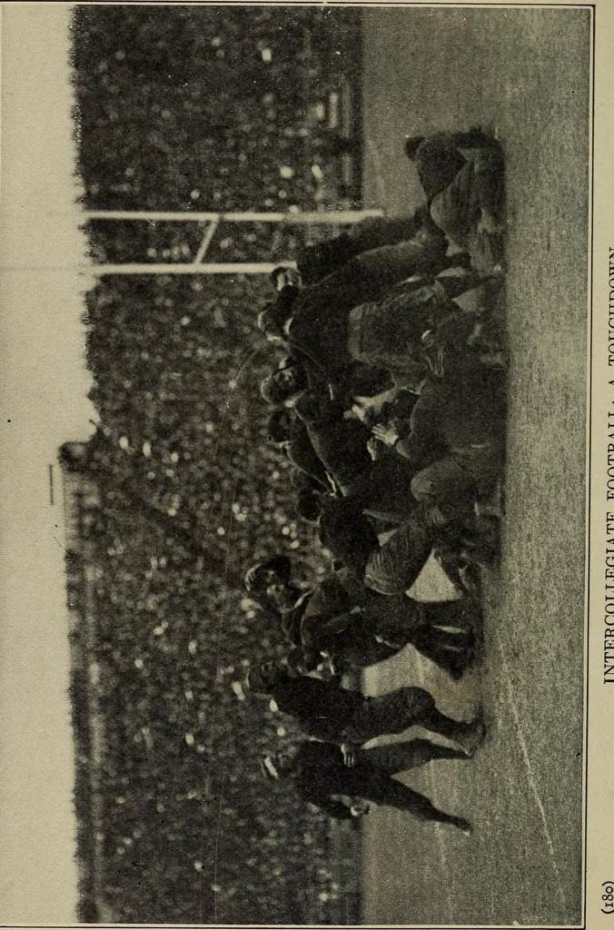 An illustration from Handbook of athletic games for players, instructors, and spectators, comprising fifteen major ball games, track and field athletics and rowing races, 1916, leaf 210