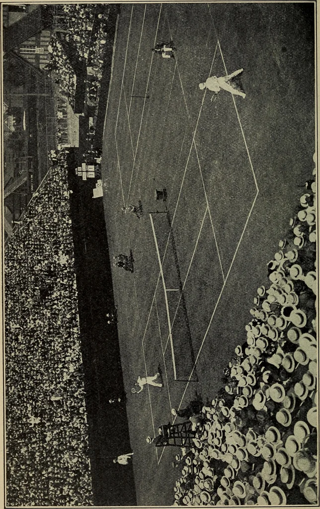An illustration from Handbook of athletic games for players, instructors, and spectators, comprising fifteen major ball games, track and field athletics and rowing races, 1916, leaf 408