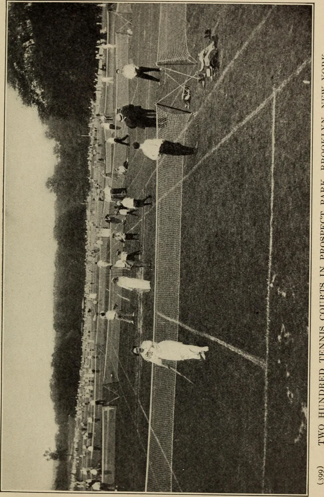 An illustration from Handbook of athletic games for players, instructors, and spectators, comprising fifteen major ball games, track and field athletics and rowing races, 1916, leaf 429