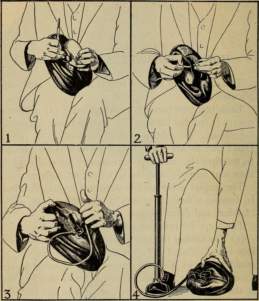 An illustration from Handbook of athletic games for players, instructors, and spectators, comprising fifteen major ball games, track and field athletics and rowing races, 1916, leaf 54