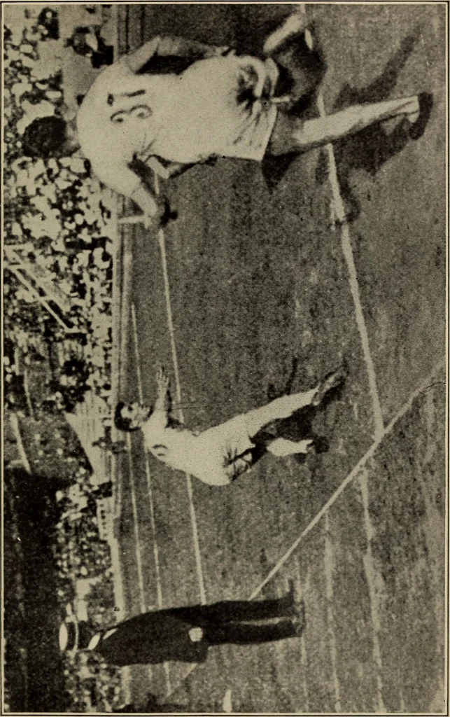 An illustration from Handbook of athletic games for players, instructors, and spectators, comprising fifteen major ball games, track and field athletics and rowing races, 1916, leaf 553