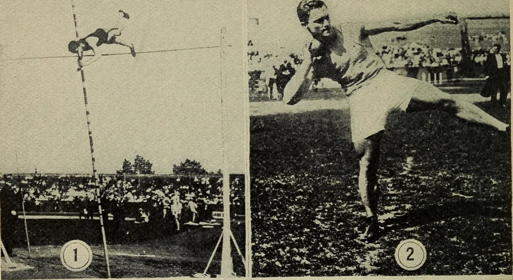 An illustration from Handbook of athletic games for players, instructors, and spectators, comprising fifteen major ball games, track and field athletics and rowing races, 1916, leaf 576