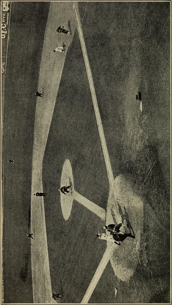 An illustration from Handbook of athletic games for players, instructors, and spectators, comprising fifteen major ball games, track and field athletics and rowing races, 1916, leaf 58