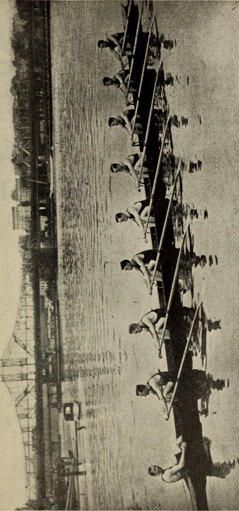 An illustration from Handbook of athletic games for players, instructors, and spectators, comprising fifteen major ball games, track and field athletics and rowing races, 1916, leaf 629