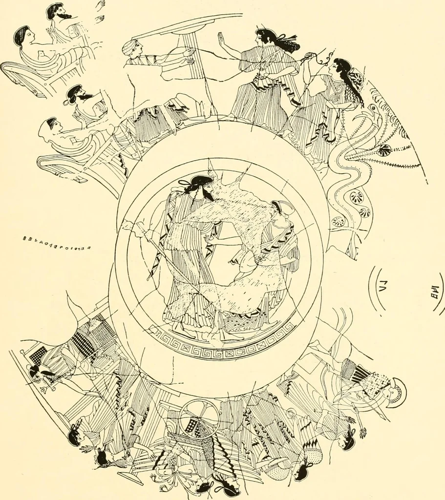 An illustration from A handbook of Attic red-figured vases signed by or attributed to the various masters of the sixth and fifth centuries B. C., 1919, leaf 137