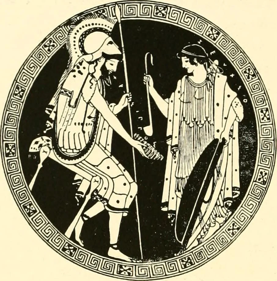 An illustration from A handbook of Attic red-figured vases signed by or attributed to the various masters of the sixth and fifth centuries B. C., 1919, leaf 138