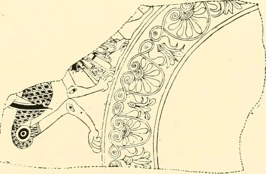 An illustration from A handbook of Attic red-figured vases signed by or attributed to the various masters of the sixth and fifth centuries B. C., 1919, leaf 143