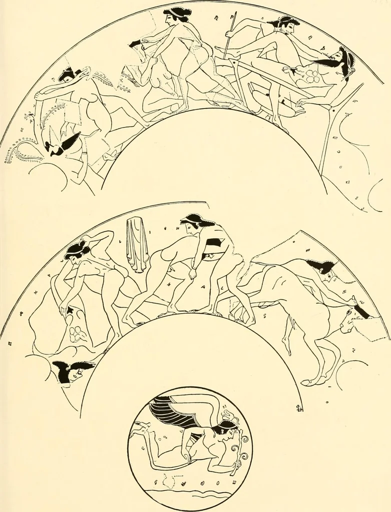 An illustration from A handbook of Attic red-figured vases signed by or attributed to the various masters of the sixth and fifth centuries B. C., 1919, leaf 181