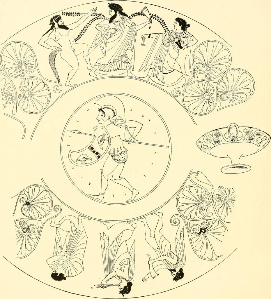 An illustration from A handbook of Attic red-figured vases signed by or attributed to the various masters of the sixth and fifth centuries B. C., 1919, leaf 182