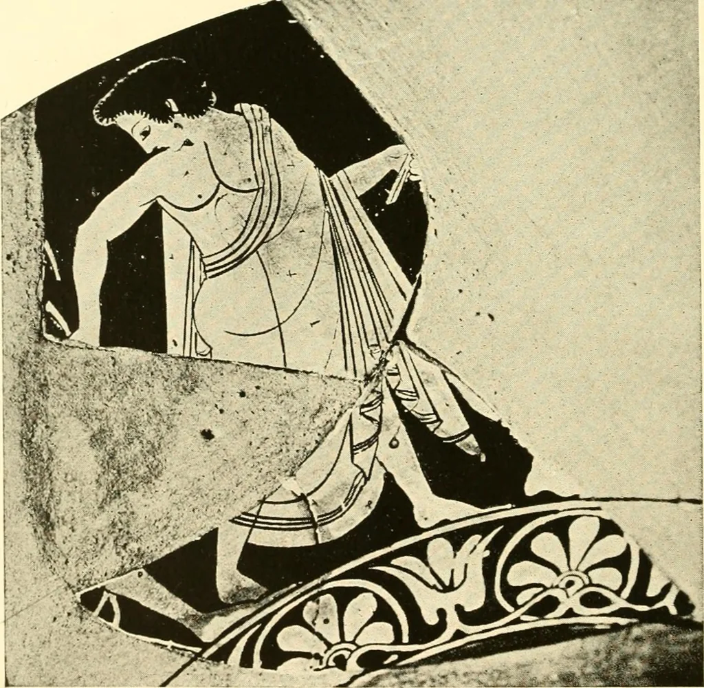 An illustration from A handbook of Attic red-figured vases signed by or attributed to the various masters of the sixth and fifth centuries B. C., 1919, leaf 186