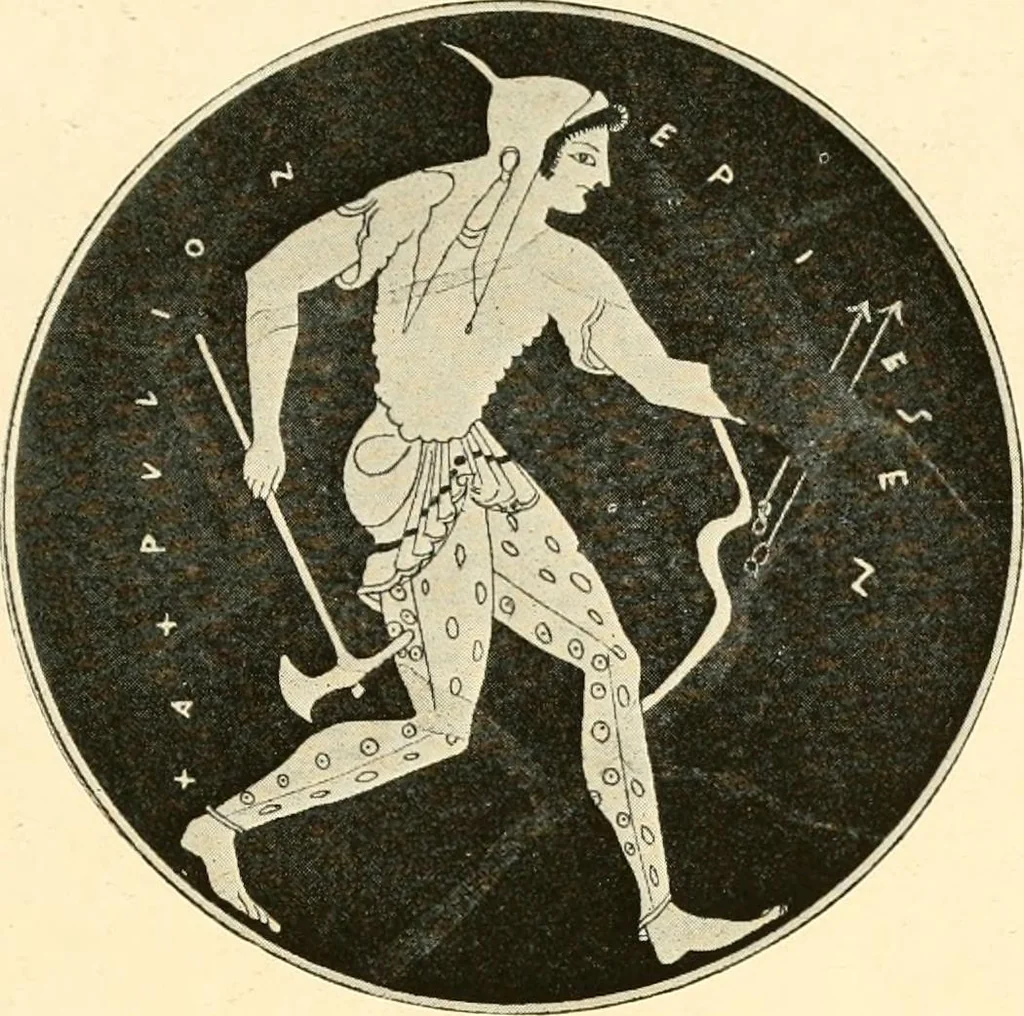An illustration from A handbook of Attic red-figured vases signed by or attributed to the various masters of the sixth and fifth centuries B. C., 1919, leaf 189