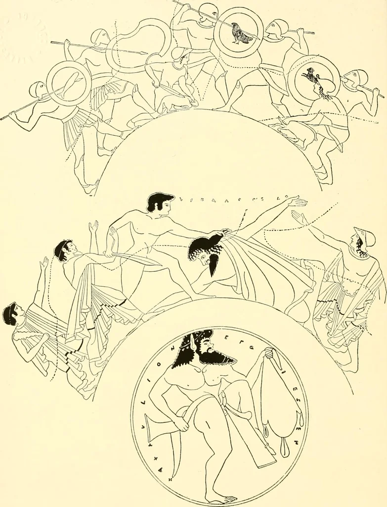 An illustration from A handbook of Attic red-figured vases signed by or attributed to the various masters of the sixth and fifth centuries B. C., 1919, leaf 202