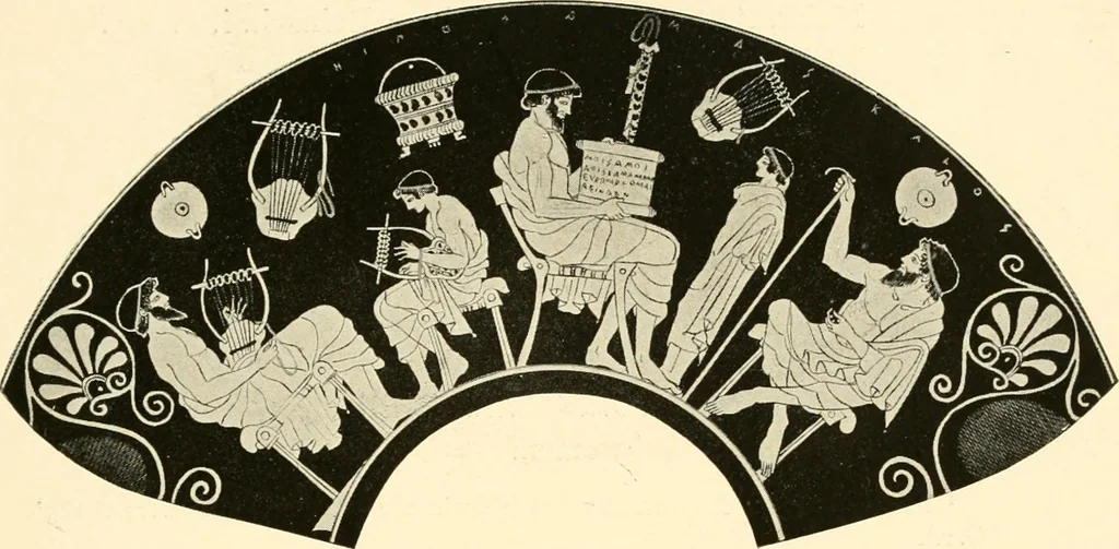 An illustration from A handbook of Attic red-figured vases signed by or attributed to the various masters of the sixth and fifth centuries B. C., 1919, leaf 243